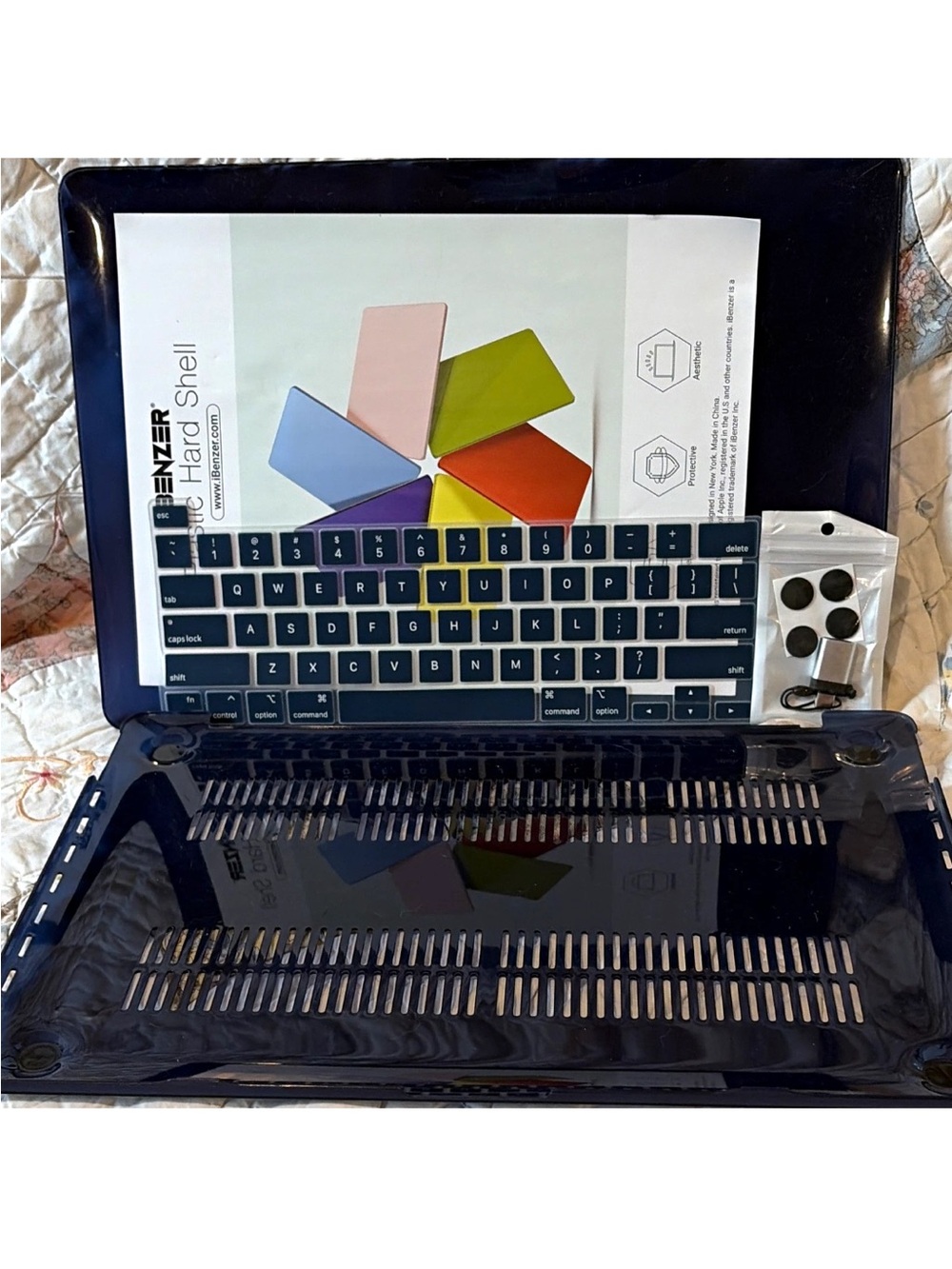iBenzer MacBook Pro 14 Case Bundle - Navy Blue (New, Chip Corner)